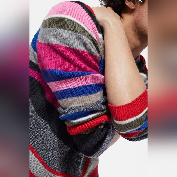 NWOT THE KOOPLES Multicolored Striped Wool Blend Crew-neck Ribbed Sweater Size M - Picture 12 of 15